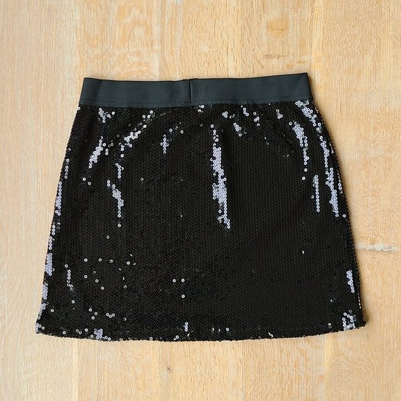 BCBG Generation Black Sequin Mini Skirt - Picture 2 of 5